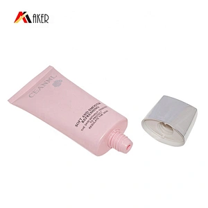 Hot sale 100ml LDPE plastic luxury cosmetic face cream tube packaging with silver electroplating plastic screw cap
