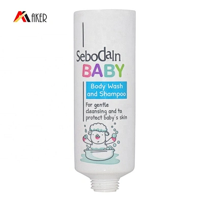 New design 30ml white LDPE plastic cosmetic shampoo tube packaging with white plastic double wall screw cap