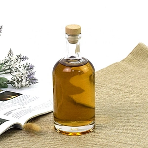 Custom Empty Transparent 200ml 300ml 500ml 700ml Glass Liquor Whisky Vodka Wine Bottle with Cork