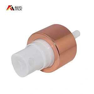 Wholesale factory 24/410 fine rose gold aluminum covered mist sprayer pump with whole cover