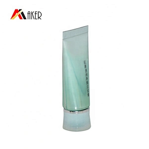 Empty wholesale price round green hand cream aluminum cosmetic tube with screw cap