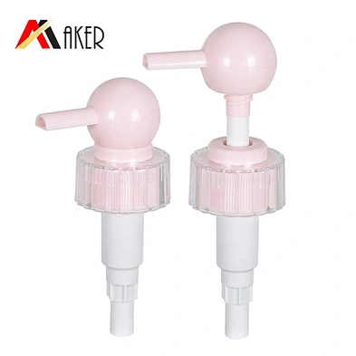 Luxury pink 32/410 plastic cosmetic shampoo lotion dispenser pump for personal care bottles