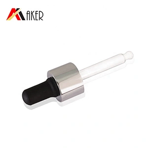 Wholesale price high quality 18mm silver aluminum covered dropper cap with tube