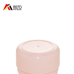 Small MOQ PP 20g pink cylinder single wall plastic cosmetic cream jar packaging with screw cap