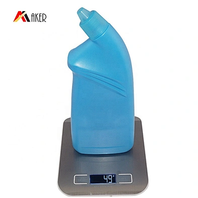 Factory 500ml HDPE blue plastic detergent bottles for toilet bowl cleaner with plastic screw cap