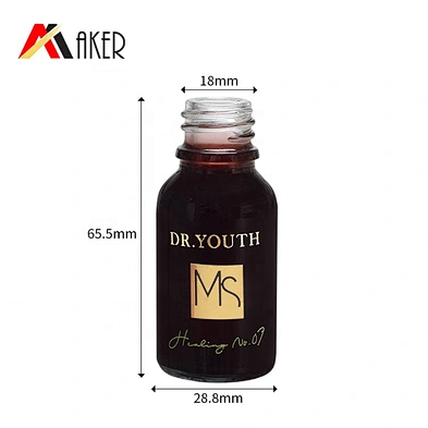 Wholesale price customized design amber empty 15ml essential oil glass dropper bottle with silk screen printing