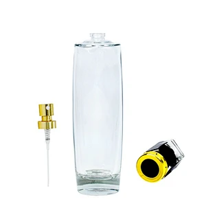 Custom 100ml OEM luxury cosmetic packaging transparent empty glass perfume bottle with pump sprayer