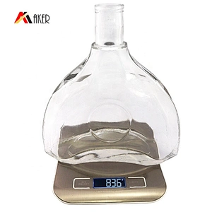Wholesale 700ml Glass Unique shape transparent empty tequila bottles XO wine bottle with Cork