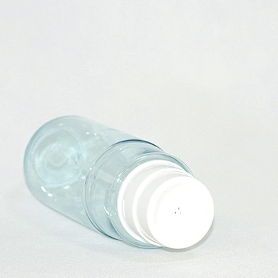 New arrival 250ml 350ml transparent empty PET plastic cosmetic makeup bottle with alumite pump