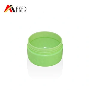 Factory wholesale 20g green PP plastic cosmetic face cream jar packaging with plastic screw lid and clear inner cap
