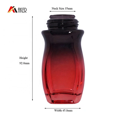 2020 Newest design wholesale price gradient red 50ml deodorant glass roll on bottle