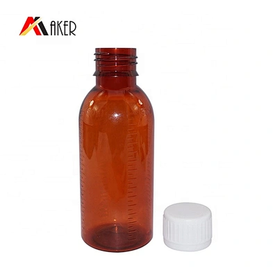 Hot sell 100ml 200ml PET plastic medicine bottle with tamper proof screw cap
