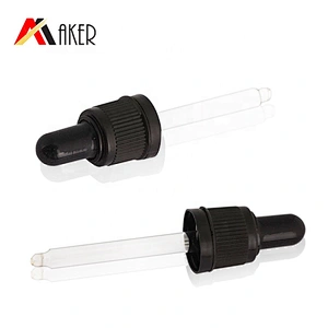 China supply 18mm plastic black tamper evident dropper cap safety cap with ribs for sale