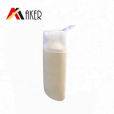 China factory price white flat shape empty 30ml PE shampoo lotion plastic bottle with flip top cap