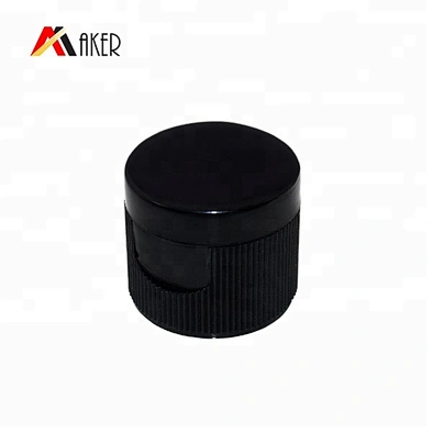 China wholesale 20/410 black plastic flip top cap with ribbed