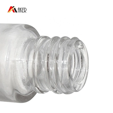 New arrival 15ml glass transparent deodorant roll on bottle with aluminum covered cap