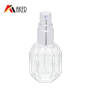 Special clear 10ml empty crystal mini glass perfume bottle with silver aluminum mist sprayer