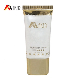 Wholesale 30ml super oval liquid foundation cosmetic cream tube packaging with luxury gold aluminum covered screw cap