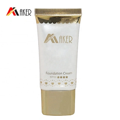 Wholesale 30ml super oval liquid foundation cosmetic cream tube packaging with luxury gold aluminum covered screw cap