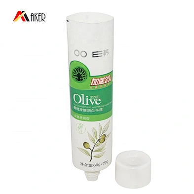 Wholesale round 100ml plastic white cosmetic hand cream laminate packaging tube with double wall screw cap