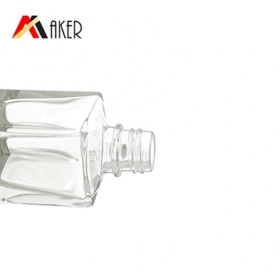 Newest unique design square clear empty 30ml spray perfume glass bottle