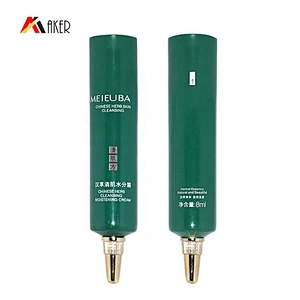 Hot sale LDPE plastic cosmetic eye cream packaging tube with luxury gold aluminum accessory