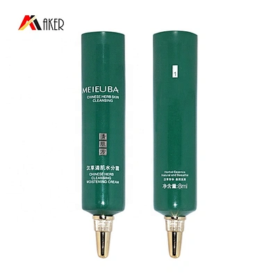 Hot sale LDPE plastic cosmetic eye cream packaging tube with luxury gold aluminum accessory