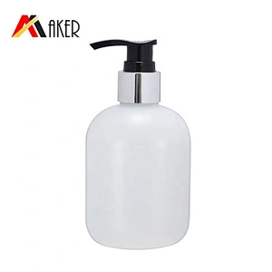 Factory supply 250ml white HDPE plastic cosmetic baby hair shampoo bottle shower gel lotion pump bottle