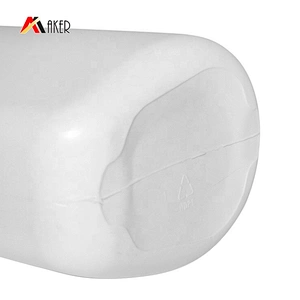 Wholesale new design 650ml square white HDPE plastic empty shower gel bottle with pump
