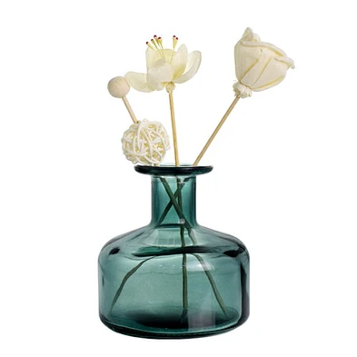 china factory 300ml room flower rattan reed   diffuser glass bottle set for room decor