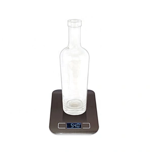 Empty round 500ml wine bottle clear vodka glass bottle manufacturers with cork