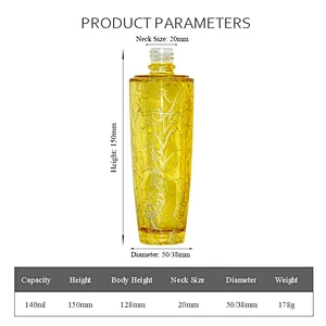empty 120ml gold cosmetic packaging personal skincare lotion pump glass bottle