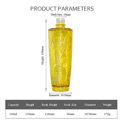 empty 120ml gold cosmetic packaging personal skincare lotion pump glass bottle