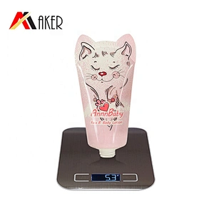 60ml animal printing PBL/ABL plastic cosmetic hand cream tube packaging with plastic polygon screw cap face cream tube