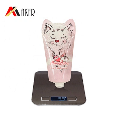 60ml animal printing PBL/ABL plastic cosmetic hand cream tube packaging with plastic polygon screw cap face cream tube