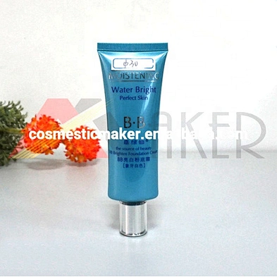 50ml Blue Oval Cosmetic BB Cream CC Cream Package Clear Plastic Tube with Lid with Cap