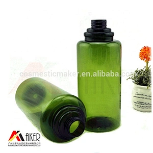 Green Amber plastic empty 1 liter PET luxury shampoo bottle packaging