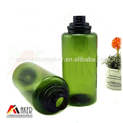 Green Amber plastic empty 1 liter PET luxury shampoo bottle packaging