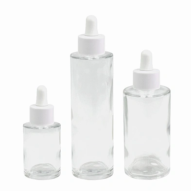 cosmetic glass bottle essential oil packaging personal care clear child proof dropper bottle