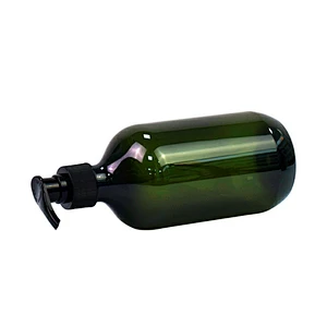 in stock dark green 300ml 500ml plastic pet hand sanitizer lotion pump bottle personal care shampoo boston bottle