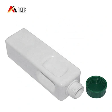 wholesale white square 300ml plastic HDPE liquid detergent plastic bottle packaging with handle