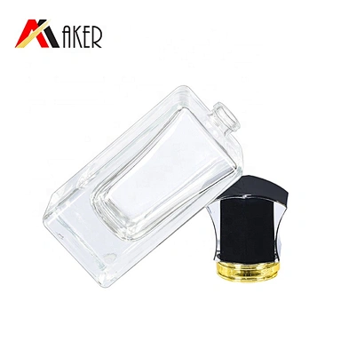 China wholesale 50ml clear square crystal glass perfume empty perfume glass spray bottle