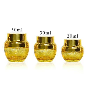 wholesale 30g 1oz glass gold alumite cap face cream lotion cosmetic packaging skin care cream jar