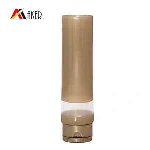 Multiple capacity brown oval cosmetic hand cream packaging plastic tube with screw lid