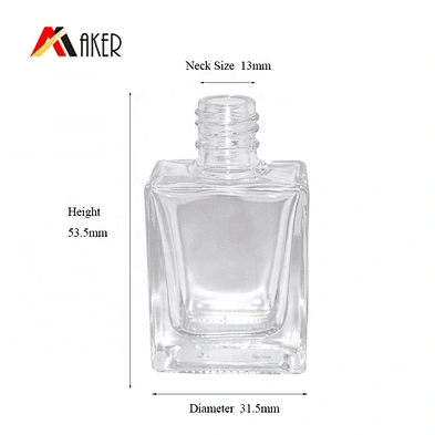 Factory supply 13ml empty glass nail polish bottle with cap and brush manufacturer