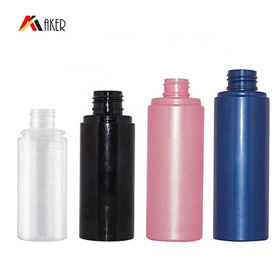 Empty 50ml 70ml 100ml 120ml black clear cylinder PET cosmetic skin care toner spray plastic bottle with mist sprayer