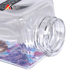 Unique design 350ml empty PET luxury plastic shower gel bottle with pump wholesale