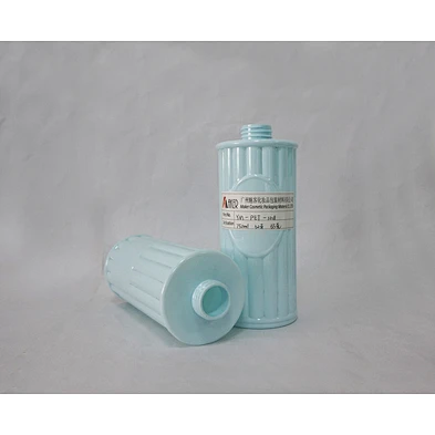 Custom blue 750ml empty cylinder pet plastic shampoo bottle