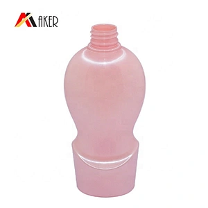 Wholesale 400ml empty pink color PET plastic shampoo bottle design with lotion pump