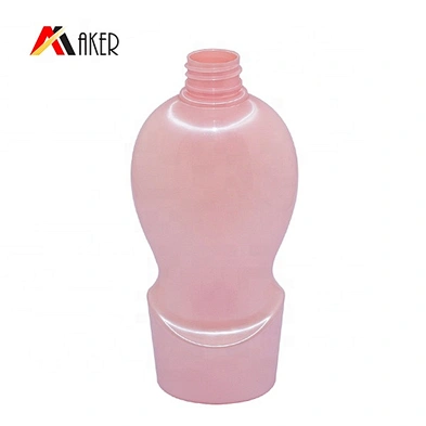 Wholesale 400ml empty pink color PET plastic shampoo bottle design with lotion pump